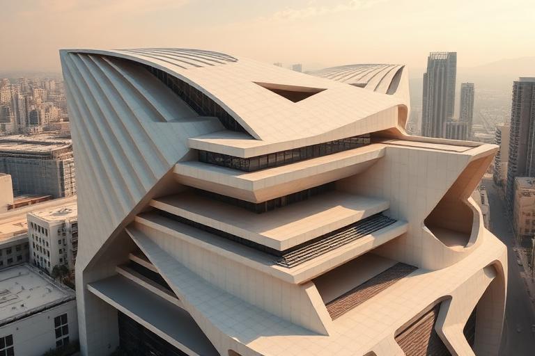 Architectural Futurism aesthetic example