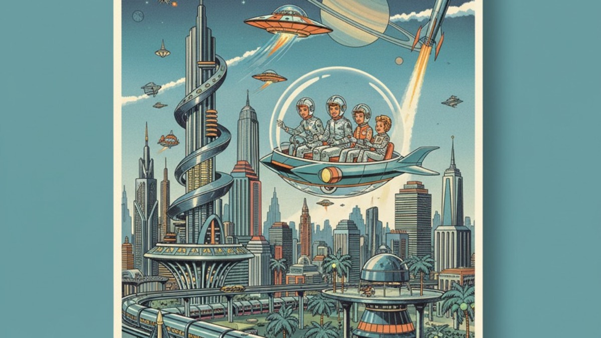 Retrofuturism aesthetic example